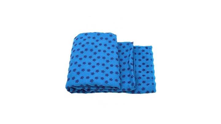 مت یوگا مدل حوله ای آبی