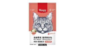 پوچ گربه با طعم مرغ و ماهی قزل آلا برند ونپی Wanpy وزن 80 گرمی