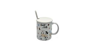 ماگ سرامیکی درب دار طرح گاو Sweet Milk