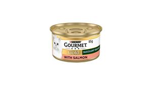 کنسرو مخصوص گربه، در دو طعم، دیلایت، ۸۵ گرمی، برند گرمه گلد(Gourmet Gold) کد349