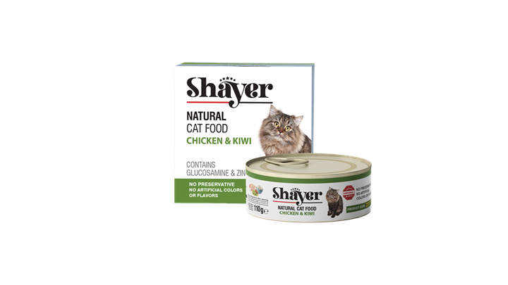 کنسرو گربه نچرال طعم مرغ و کیوی 110 گرمی شایر Shayer