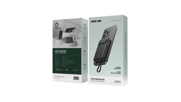 پاوربانک 10000 میلی آمپر گرین لاین مدل Green DXB Magsafe 10000mAh PowerBank