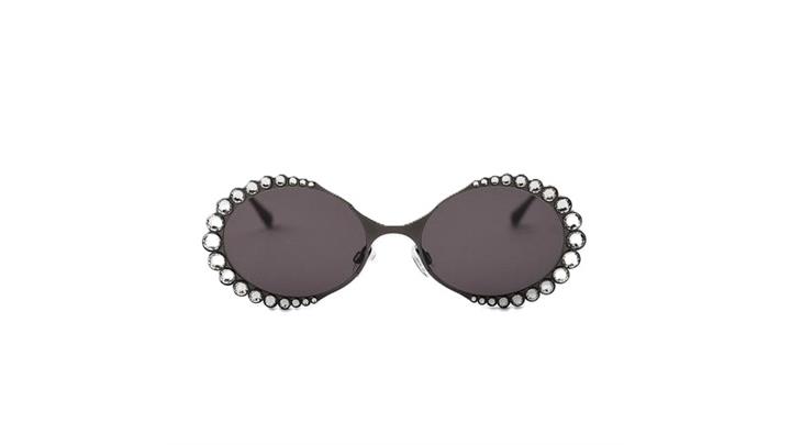 عینک آفتابی زنانه OVAL SUNGLASSES WITH SHINY STONES اورجینال برند zara
