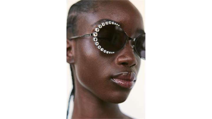 عینک آفتابی زنانه OVAL SUNGLASSES WITH SHINY STONES اورجینال برند zara