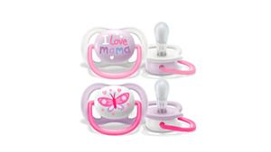 پستانک 2 عددی 0 تا 6 ماه مدل ultra air Happy طرح پروانه برند فیلیپس اونت PHILIPS AVENT