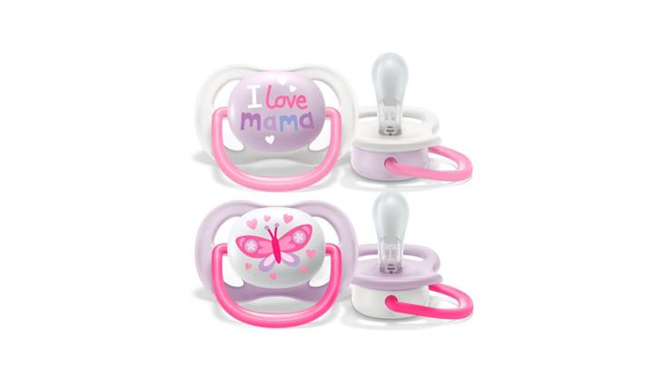 پستانک 2 عددی 0 تا 6 ماه مدل ultra air Happy طرح پروانه برند فیلیپس اونت PHILIPS AVENT