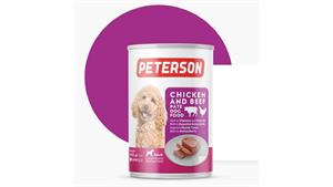 کنسرو پته سگ با طعم مرغ و گوشت 400گرمی پترسون PETERSON