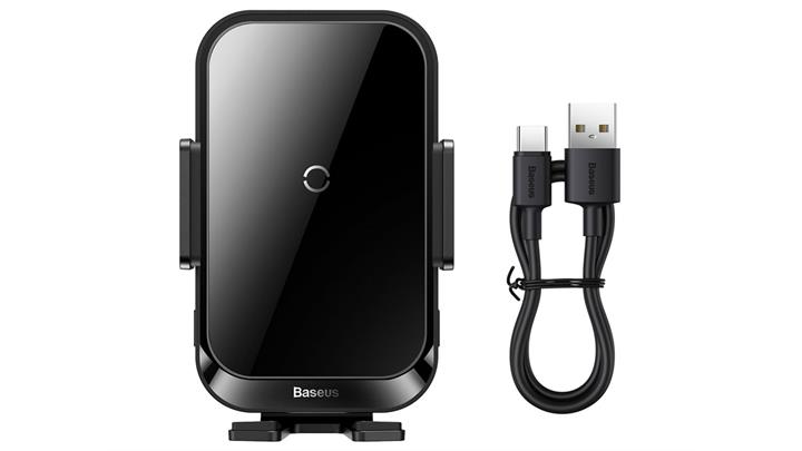 هولدر و شارژر وایرلس 15 وات بیسوس Baseus Halo Electric Wireless Charging Car Mount 15W