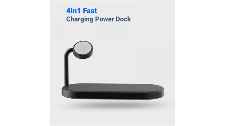 شارژر وایرلس 4 کاره پاورولوژی Powerology Portable 4 in 1 Wireless Charging Dock