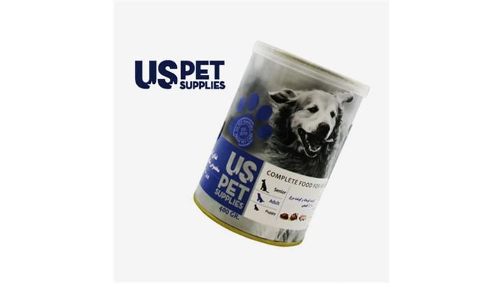 کنسرو سگ بالغ طعم گوشت مرغ و گوساله 400 گرمی یو اس پت Uspet