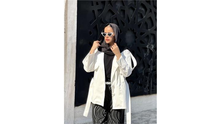 ترنچ کت کوتاه زنانه فری سایز