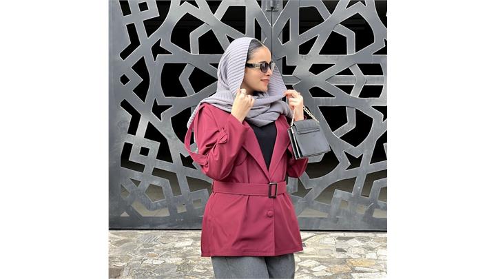 ترنچ کت کوتاه زنانه فری سایز