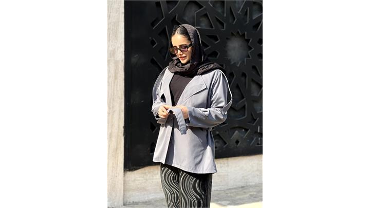 ترنچ کت کوتاه زنانه فری سایز