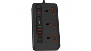 چند راهی و محافظ برق مدل پرودو - PD-5P3SQC Porodo Power Socket USB Hub PD-5P3SQC - Black code 03