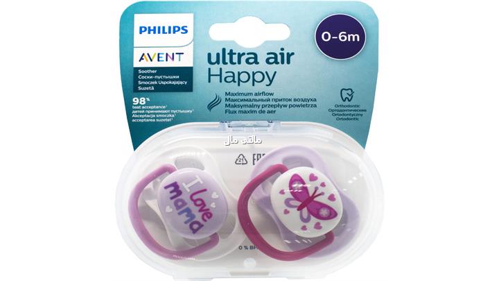 پستانک الترا ایر 6 تا 18 ماه بسته 2 عددی برند فیلیپس اونتPHILIPS AVENT 