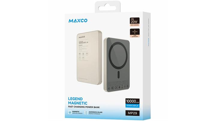پاوربانک مگنتی 10000 میلی آمپر مکس کو MAXCO MP29 LEGEND MAGNETIC FAST CHARCHING POWER BANK 10000mAh