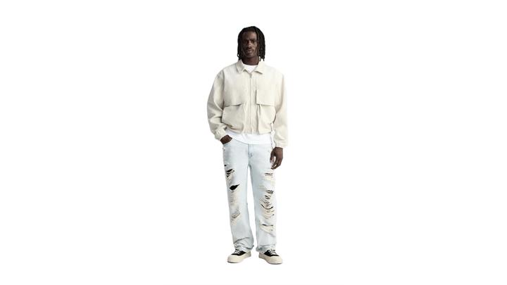 شلوار مردانه اورجینال EXTREME RIPPED FADED JEANS برند zara