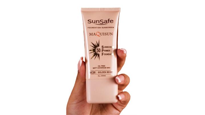 ضد آفتاب کرم پودری و پرایمری مکیسان SPF 50 سان سیف SunSafe