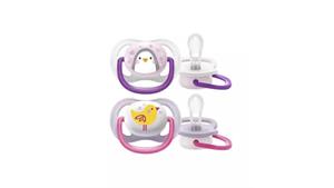پستانک 2 عددی 0 تا 6 ماه Ultra air طرح جوجه برند فیلیپس اونت PHILIPS AVENT