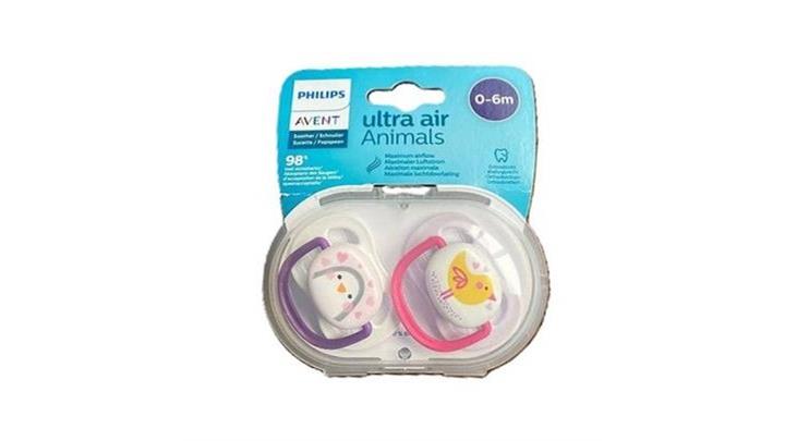 پستانک 2 عددی 0 تا 6 ماه Ultra air طرح جوجه برند فیلیپس اونت PHILIPS AVENT