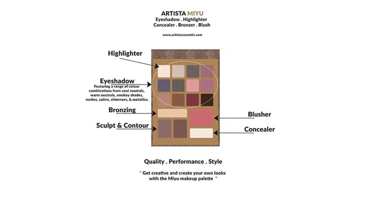 پالت سایه چشم آرتیستا ARTISTA CINEMA MAKE UP Miyu Palette