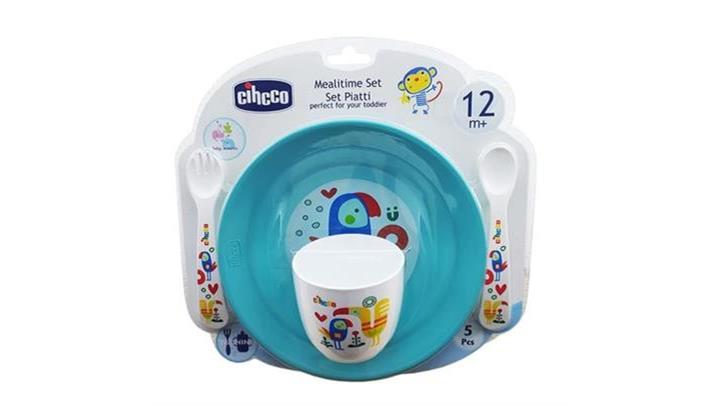 ظرف غذا خوری کودک 5 تکه طرح طوطی برند چیکو Chicco