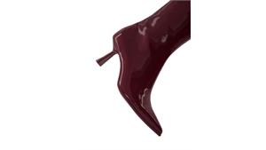 نیم بوت زنانه Short pointed heel faux patent leather ankle boots اورجینال برند BERSHKA
