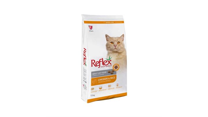 غذای خشک گربه بالغ، حاوی مرغ و برنج، ۱۵ کیلوگرمی،برند رفلکس(Reflex) کد382