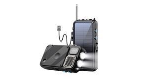 پاوربانک خورشیدی 16000 میلی‌آمپر پاورولوژی Powerology 16000mAh Solar Power with FM Radio Speaker and Lights