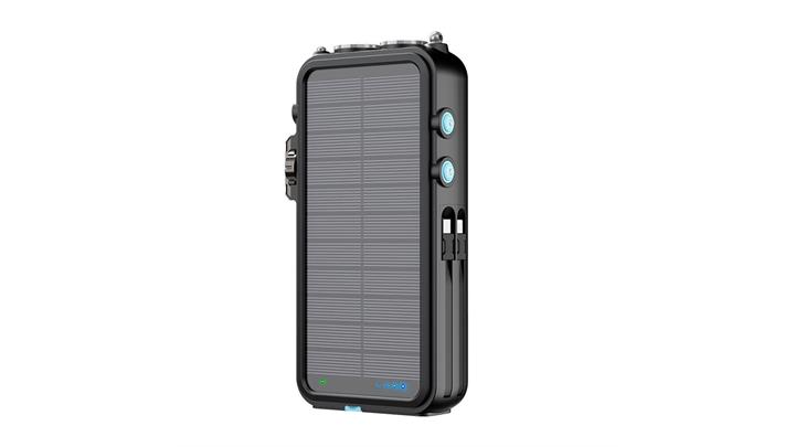 پاوربانک خورشیدی 16000 میلی‌آمپر پاورولوژی Powerology 16000mAh Solar Power with FM Radio Speaker and Lights