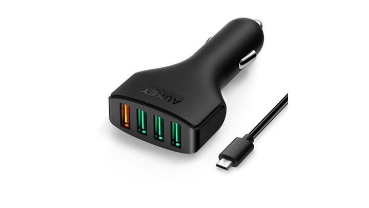 شارژر فندکی 4 پورت آکی مدل AUKEY CC-T9