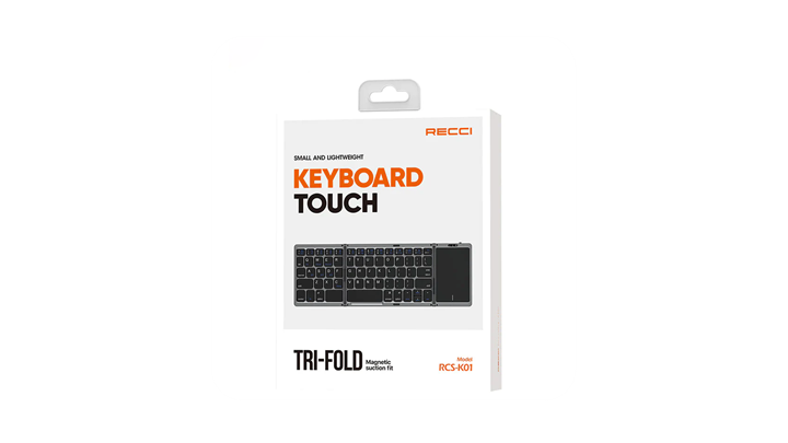 کیبورد و تاچ پد تاشو رسی مدل Recci Keyboard and Touch TRI-Fold RCS-K01