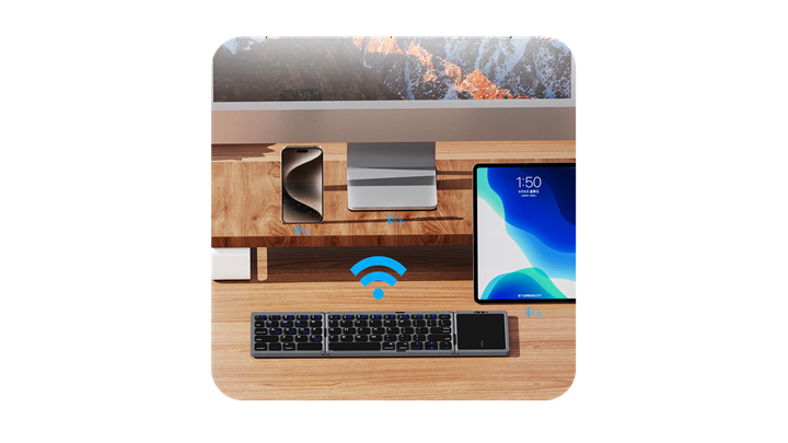 کیبورد و تاچ پد تاشو رسی مدل Recci Keyboard and Touch TRI-Fold RCS-K01