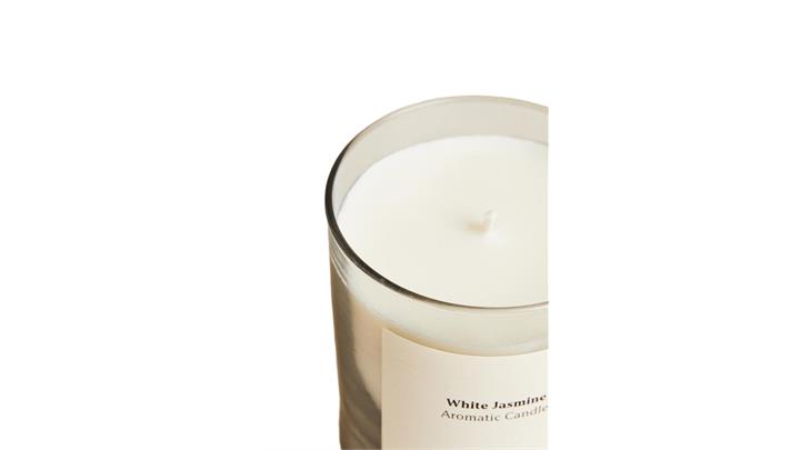 شمع معطر شیشه ایی WHITE JASMINE SCENTED CANDLE اورجینال برند zara