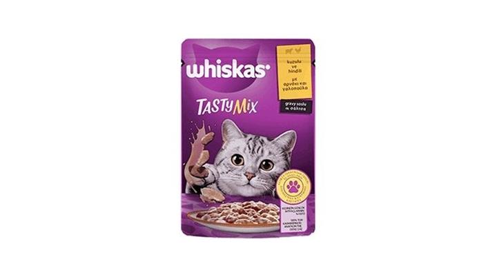 پوچ گربه با طعم میکس بره و بوقلمون برند ویسکاس Whiskas وزن 85 گرم
