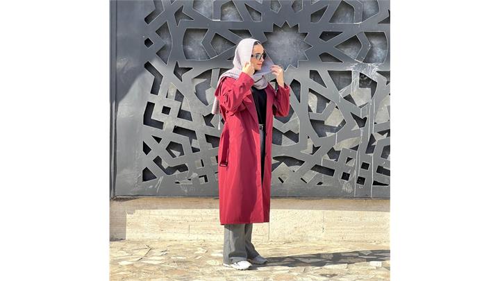 ترنچ کت بلند زنانه فری سایز