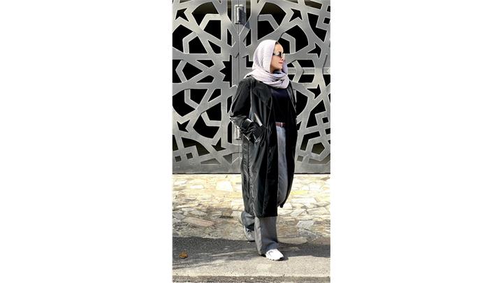ترنچ کت بلند زنانه فری سایز