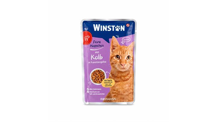 پوچ گربه وینستون مدل چانکی طعم گوشت گوساله در ژله هویچ وزن 100 گرم