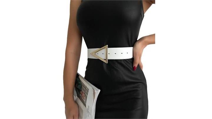 کمربند زنانه coaksco Triangle Gold Detailed Belt اورجینال برند coaksco