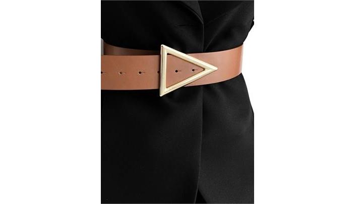کمربند زنانه coaksco Triangle Gold Detailed Belt اورجینال برند coaksco