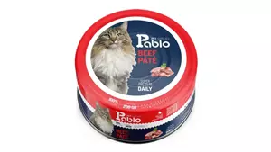 کنسرو گربه بالغ برند پابلو Pablo طعم گوشت گاو وزن 200 گرم