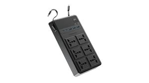 چندراهی برق پاورولوژی Powerology 2500W 6AC Power Strip with Built-In Retractable Cables PWCUQC030