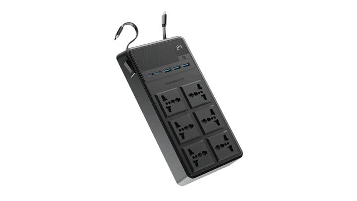 چندراهی برق پاورولوژی Powerology 2500W 6AC Power Strip with Built-In Retractable Cables PWCUQC030