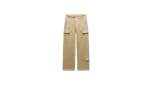 شلوار زنانه اورجینال MID WAIST ADJUSTABLE STRAP CARGO PANTS برند zara