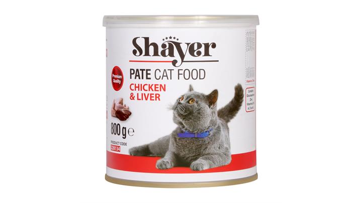 کنسرو گربه پته مرغ و جگر 800 گرمی شایر Shayer