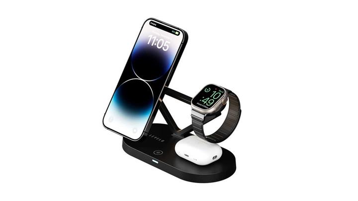 شارژر وایرلس رو میزی 5 کاره لولو LEVELO Premio 5 In 1 Wireless Charging Pad
