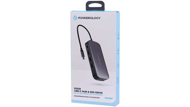 هاب 512 گیگ پاورولوژی Powerology 512GB USB-C Hub and SSD Drive
