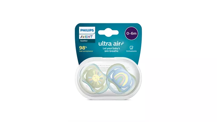پستانک 2 عددی 0 تا 6 ماه مدل Ultra air برند فیلیپس اونت PHILIPS AVENT