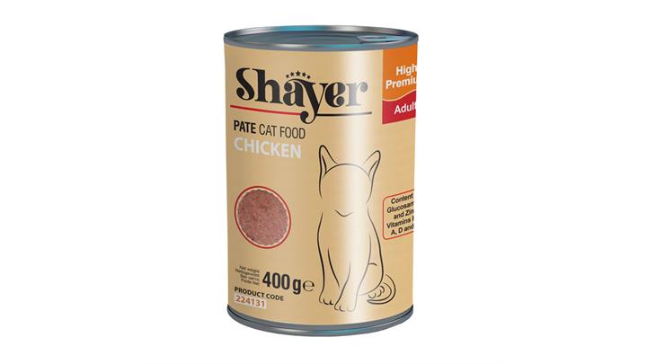 کنسرو گربه پته مرغ 400 گرمی شایر Shayer