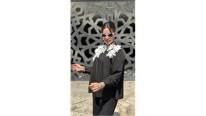 شومیز زنانه مدل گل سفید 